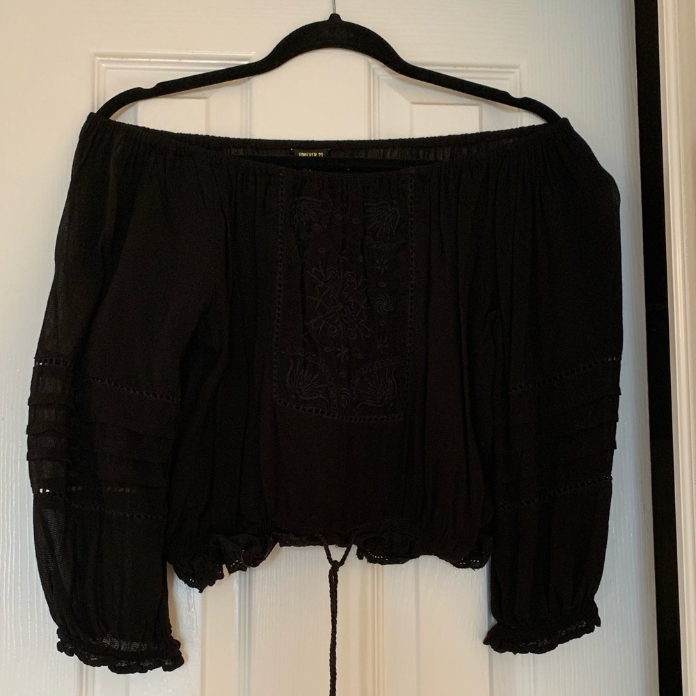Forever 21: Size Medium off the Shoulder Crop Top